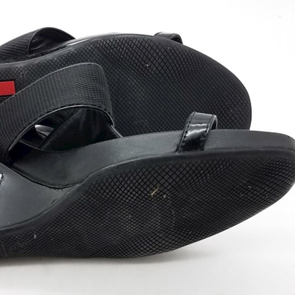 Prada Black Patent Leather/Nylon Wedges  COA - Picture 5 of 6